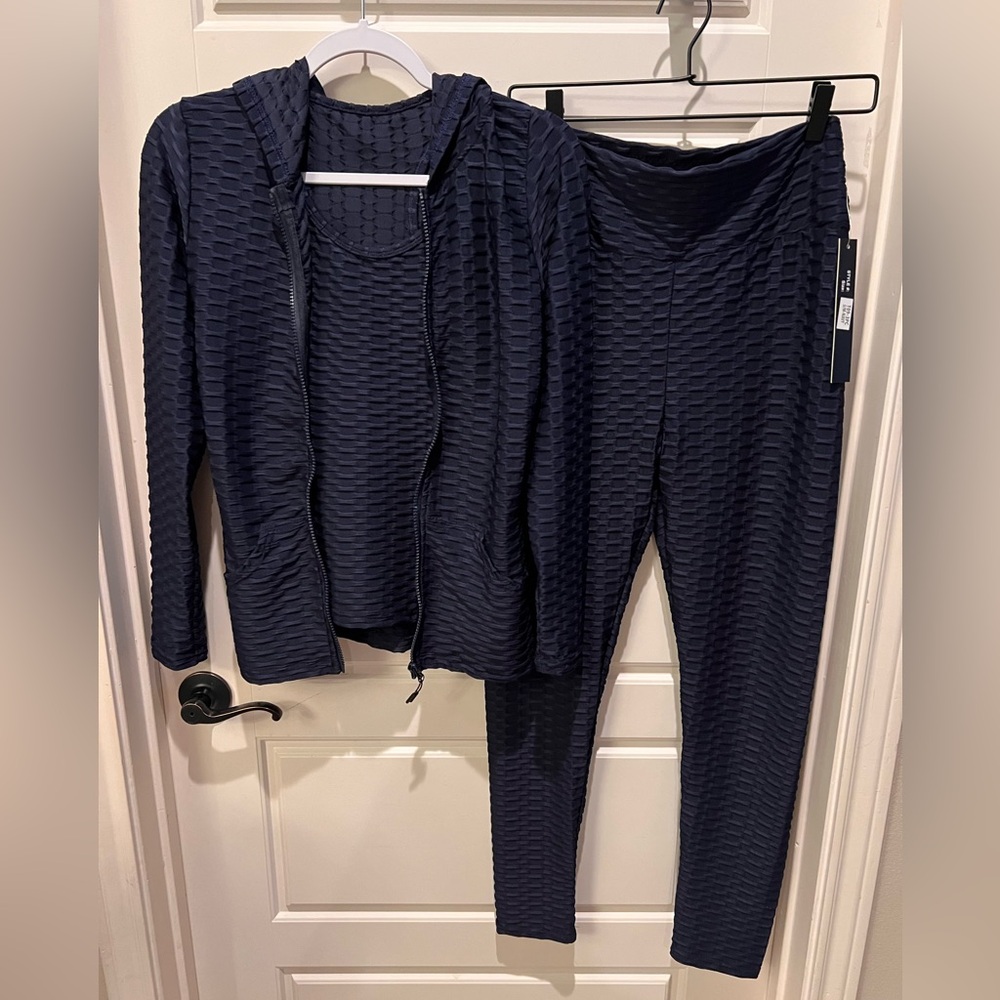 Zara Navy Textured Track Pants & Joggers Set 3 piece set 💙